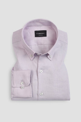Pastel Lilac Grey Irish Linen Shirt