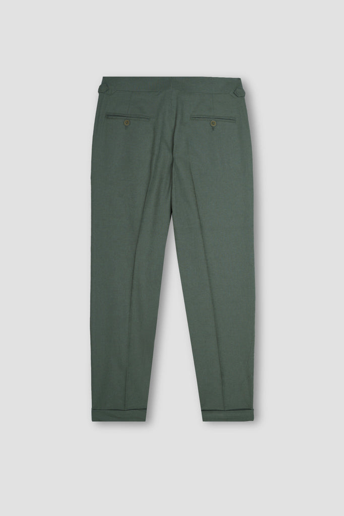 Olive Green Linen Trousers