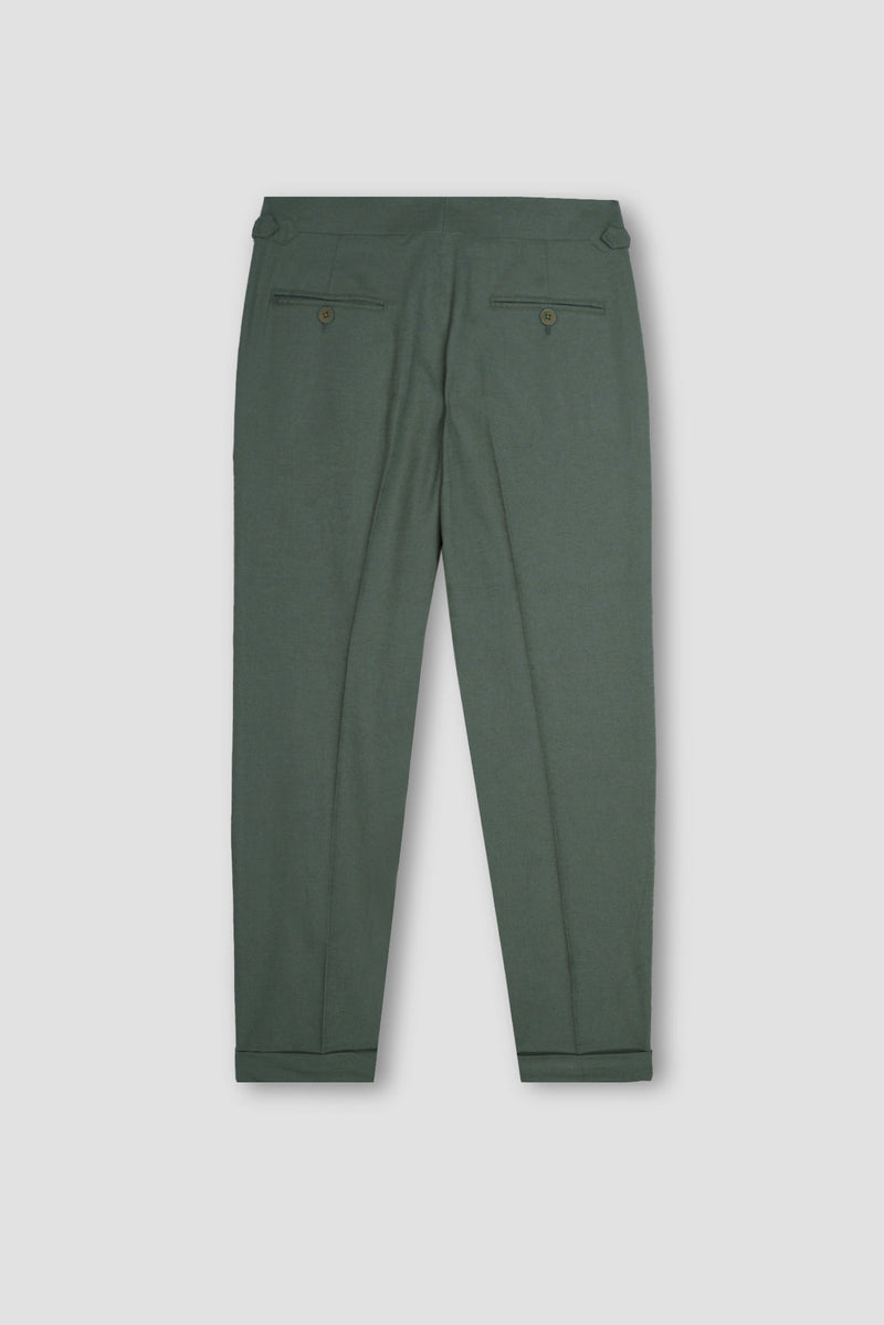 Olive Green Linen Trousers