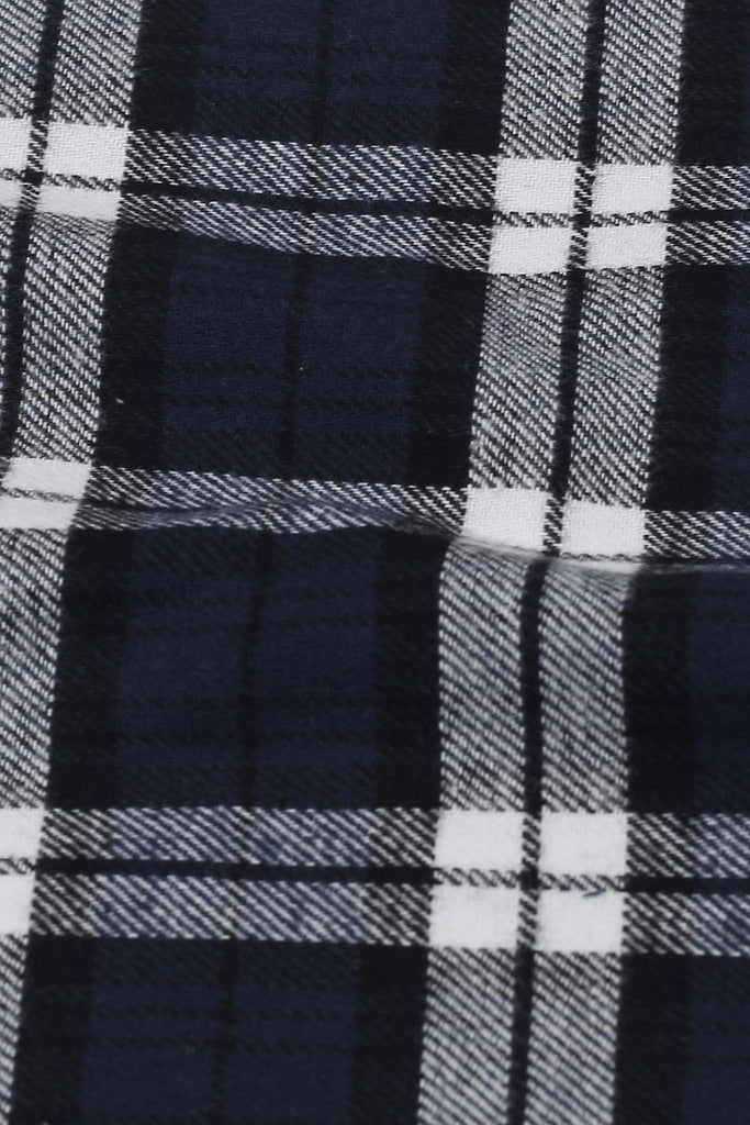 Blue & White Tartan Winter Flannel Shirt