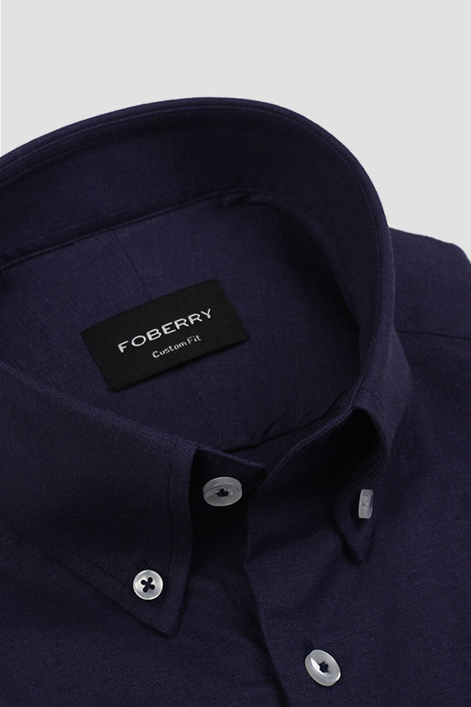 Indigo Blue Linen Shirt