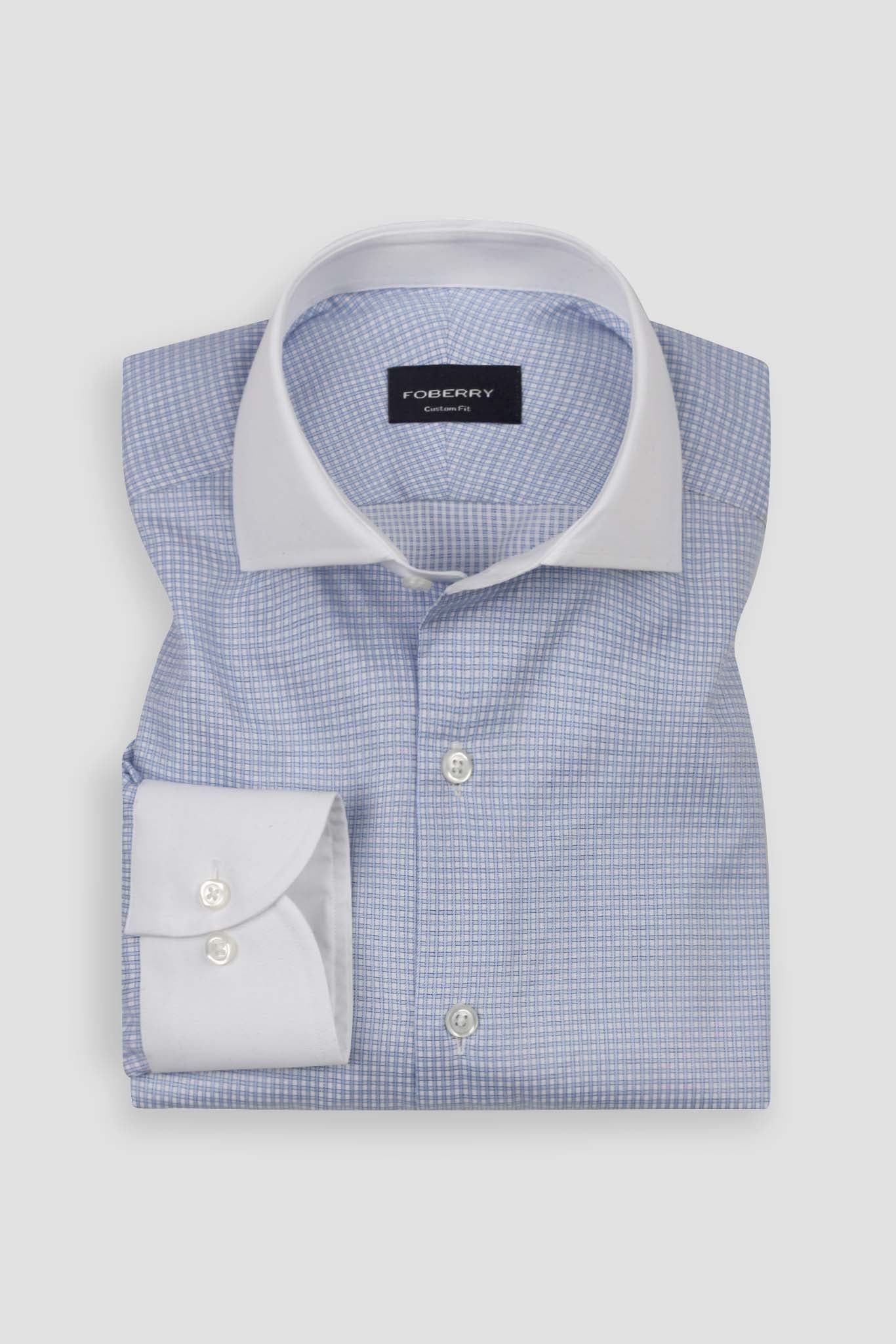 Egyptian Blue White Grid Shirt