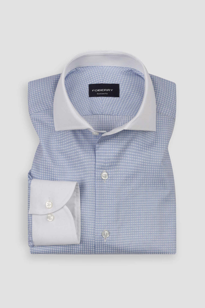 Egyptian Blue White Grid Shirt