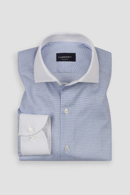 Egyptian Blue White Grid Shirt