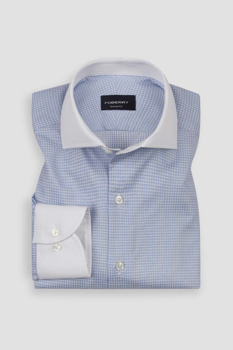 Egyptian Blue White Grid Shirt