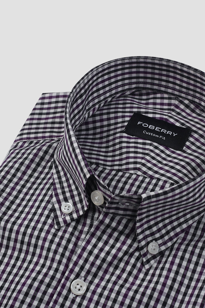 Magenta & Black Gingham Shirt