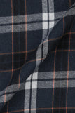 Orange Midnight Blue Tartan Winter Flannel