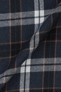 Orange Midnight Blue Tartan Winter Flannel