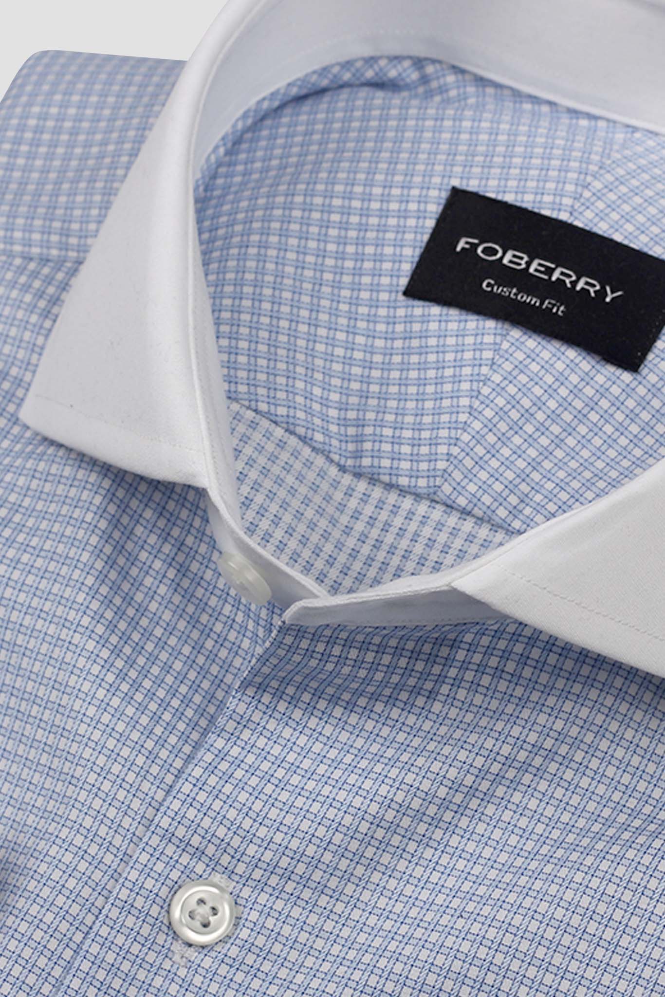 Egyptian Blue White Grid Shirt