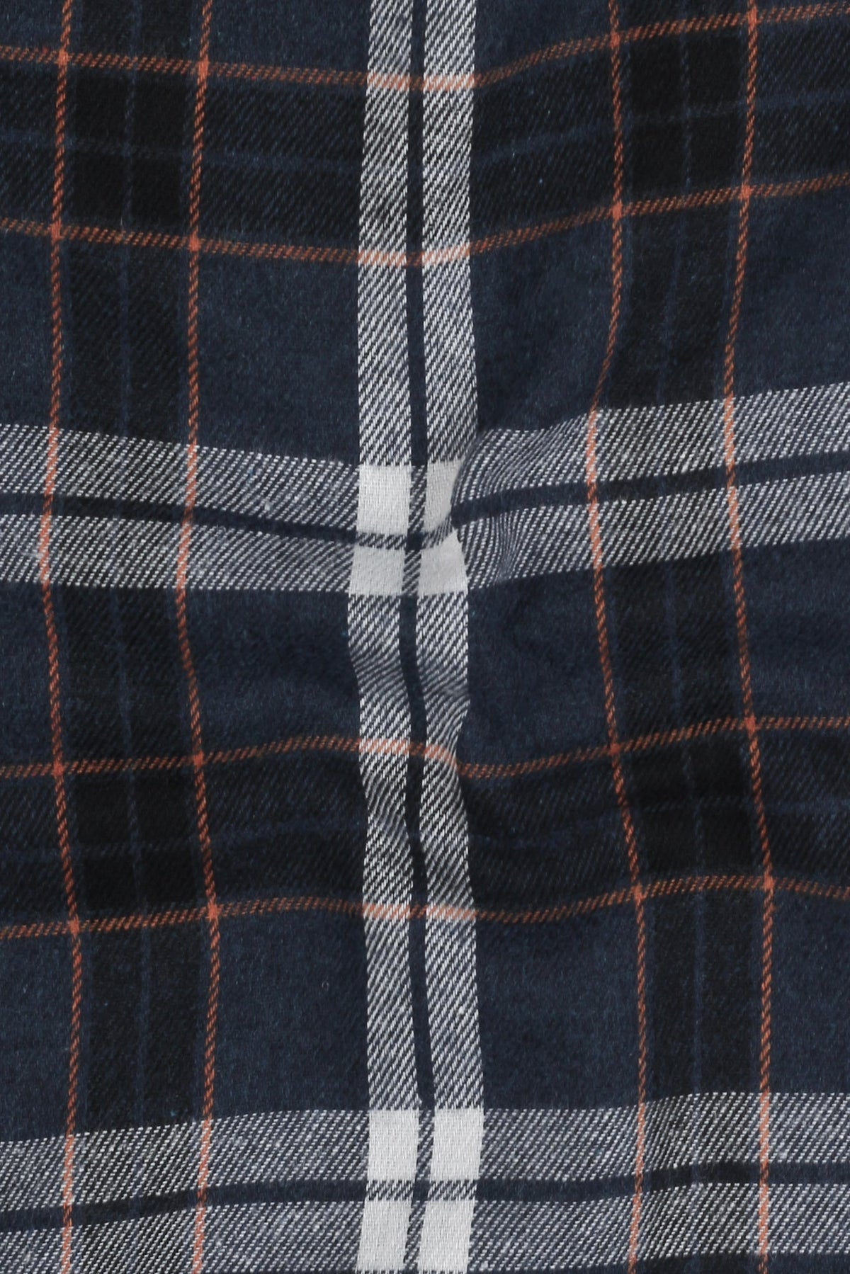 Orange Midnight Blue Tartan Winter Flannel Shirt