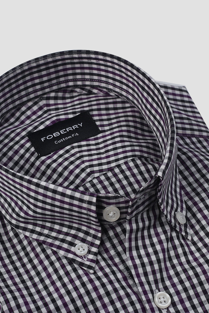 Magenta & Black Gingham Shirt