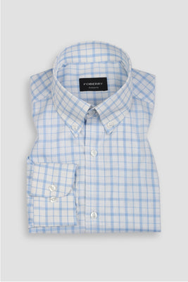 Sky Blue Tartan Linen Shirt