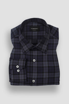 Muave Blue Tartan Winter Flannel Shirt