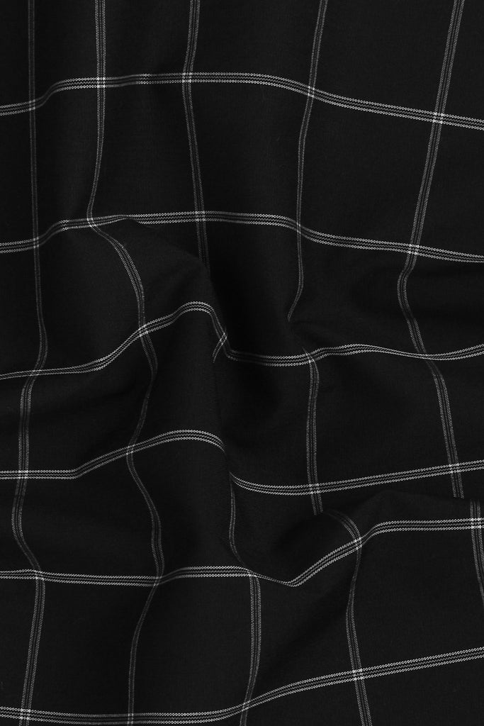 Soft Black And White Small Windowpane Shirt