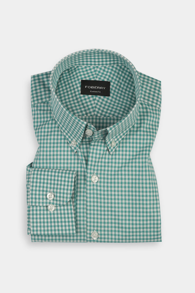 Teal Green Gingham Shirt