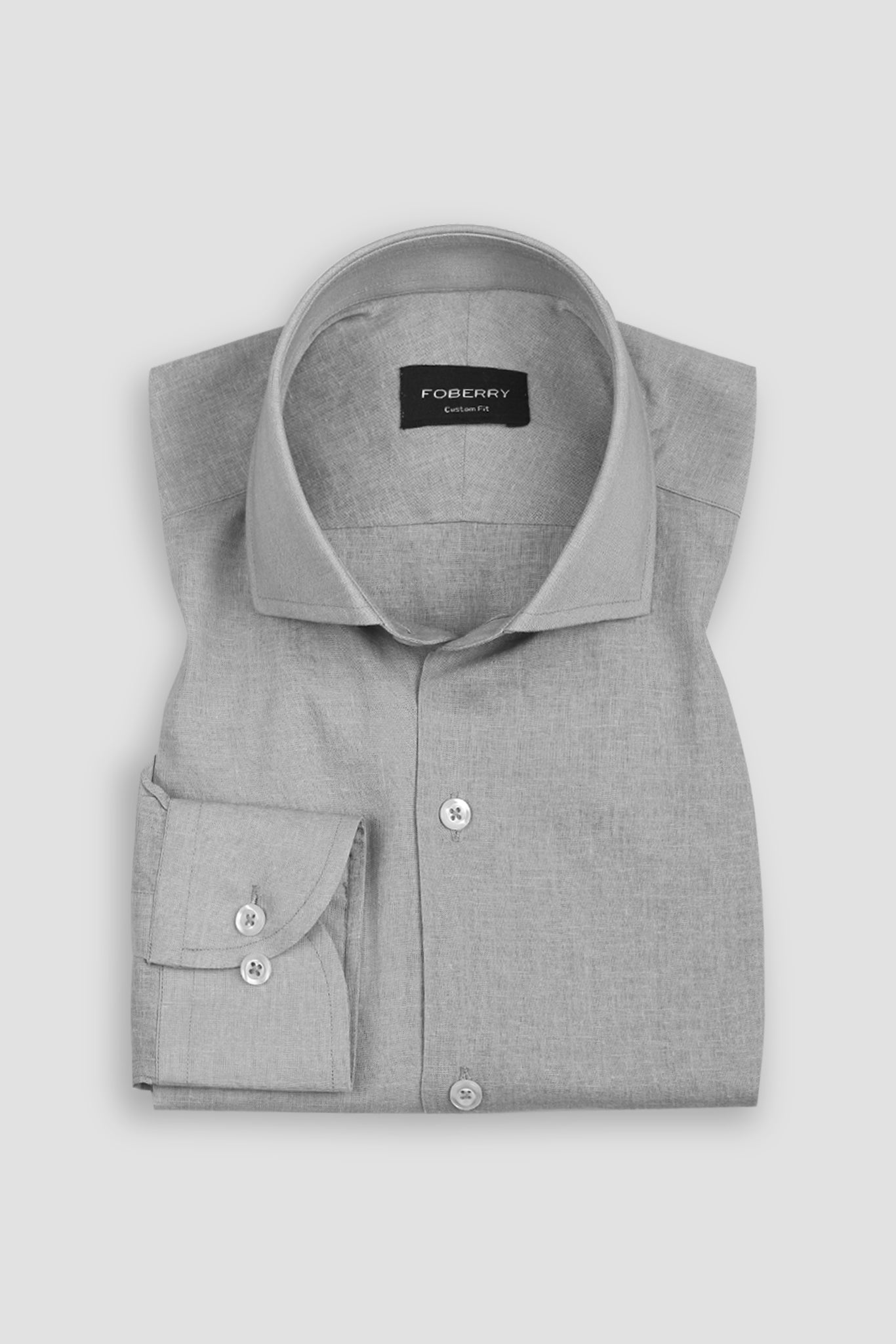 Slate Grey Featherweight Italian Linen Shirt