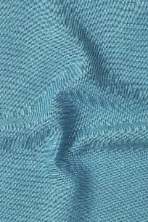 Cerulean Blue Irish linen
