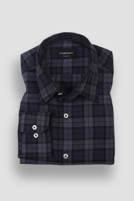Muave Blue Tartan Winter Flannel Shirt