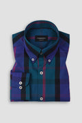 Purple & Blue Plaid Shirt