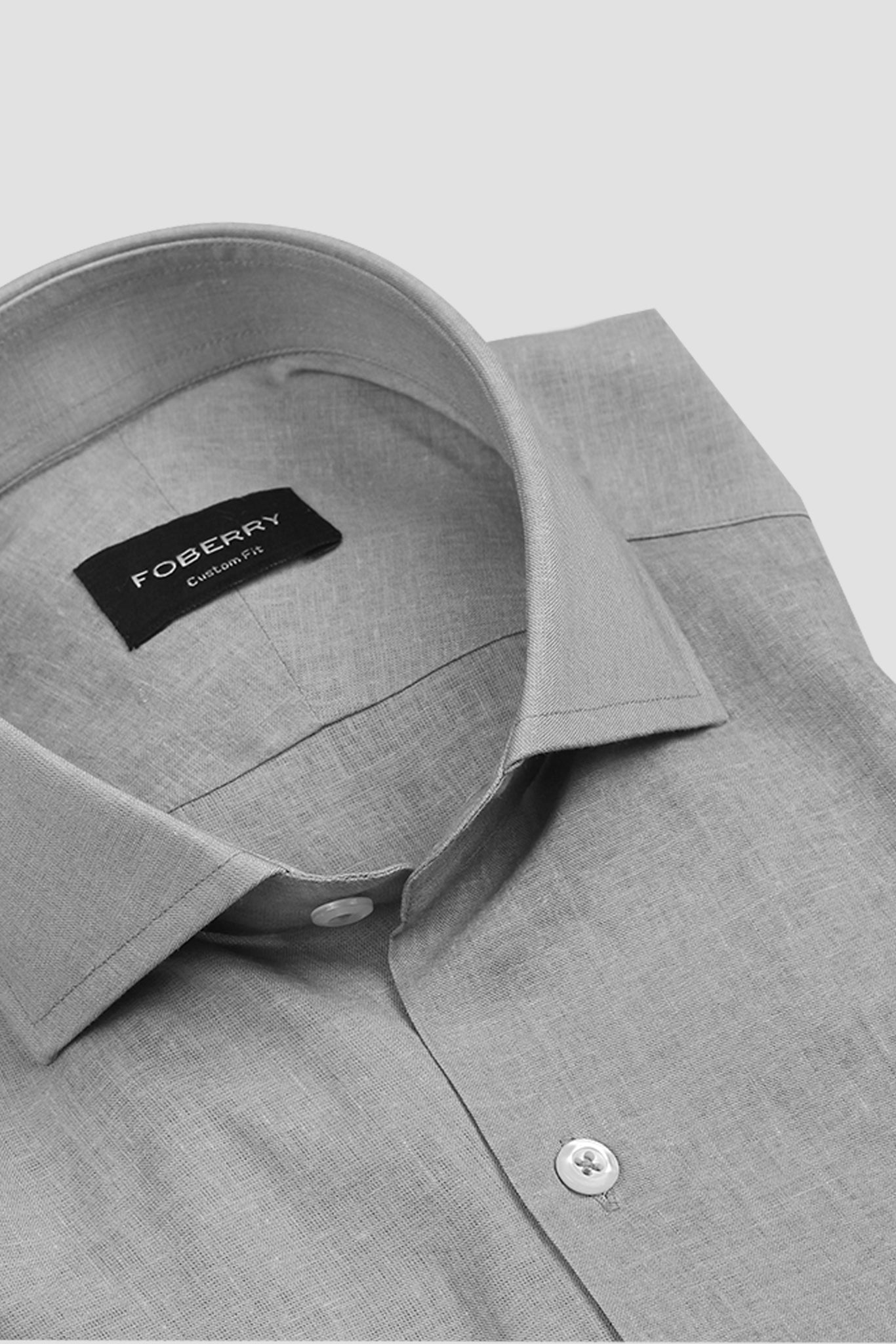 Slate Grey Featherweight Italian Linen Shirt