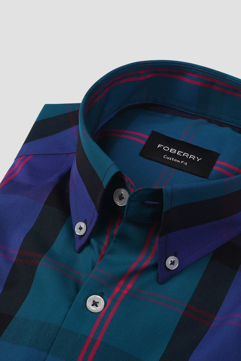 Purple & Blue Plaid Shirt