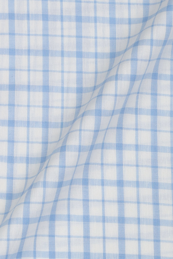 Sky Blue Tartan Linen Shirt