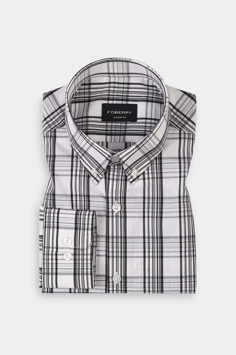 Soft Black & White Tartan Shirt