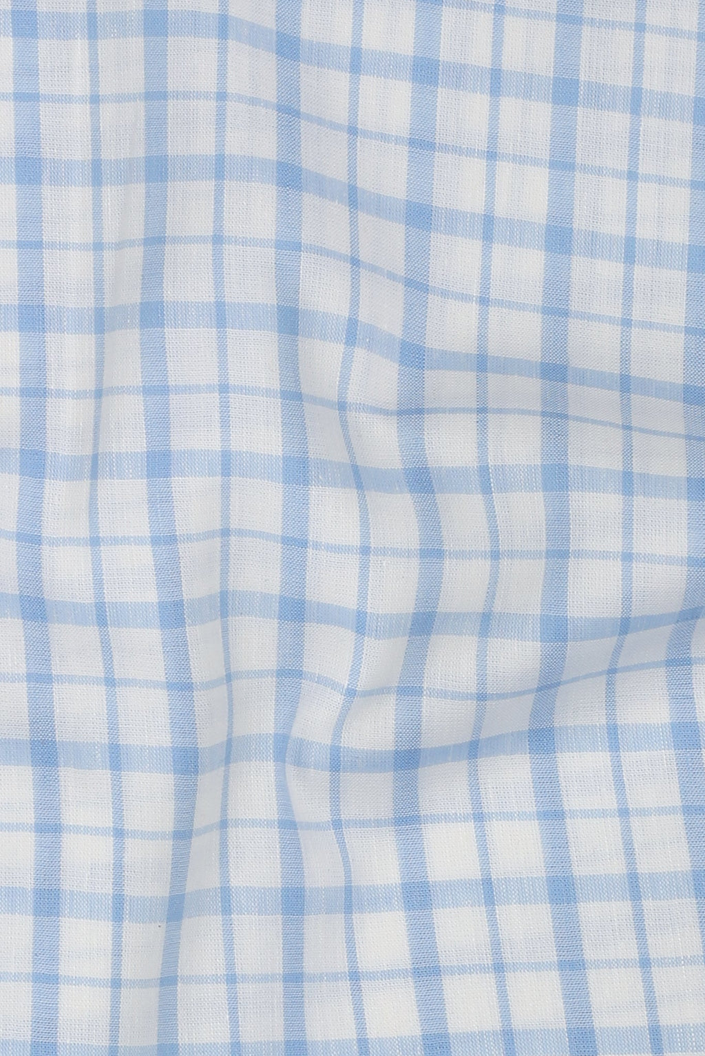 Sky Blue Tartan Linen