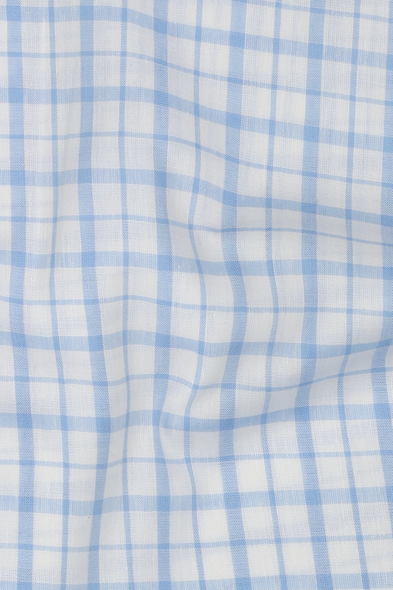 Sky Blue Tartan Linen