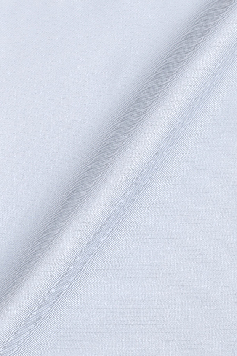 Sky Blue Egyptian Herringbone Pin Collar Shirt