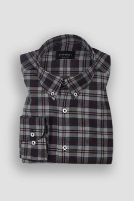 Soft Burnt Burgundy Tartan Winter Flannel Shirt