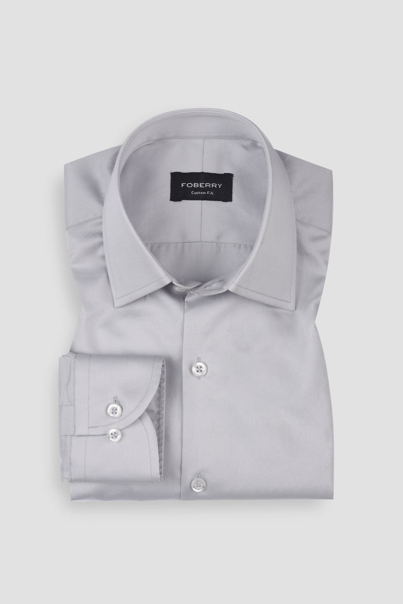 Platinum Grey Egyptian Poplin Shirt