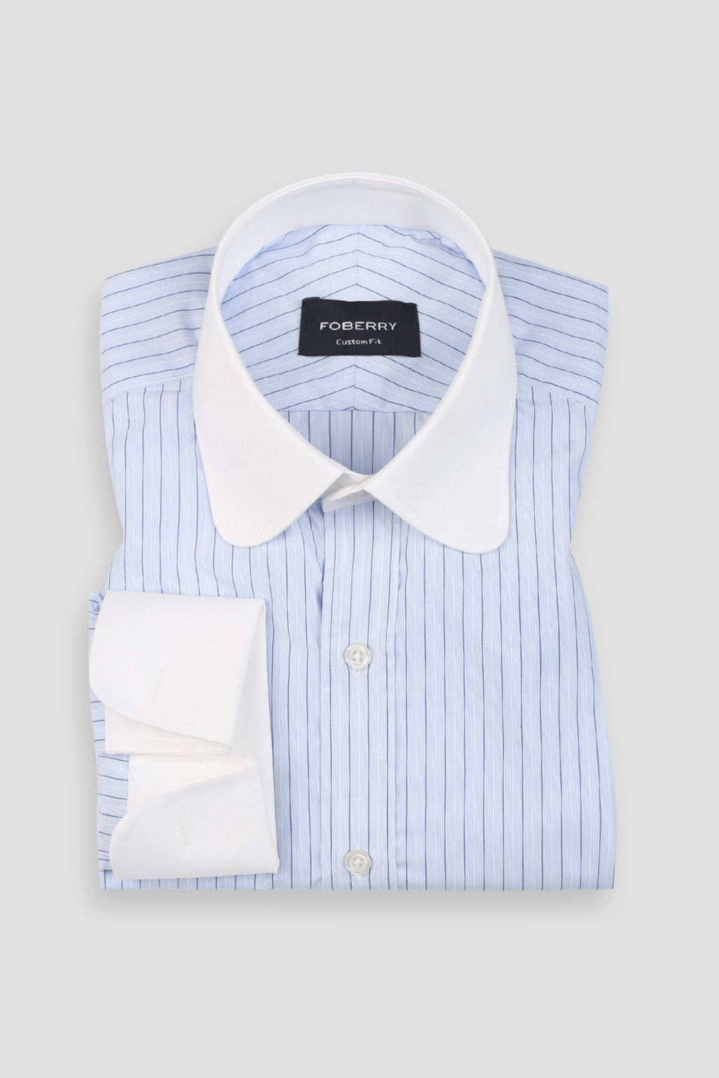 Sky Blue & Black Hairline Striped Shirt
