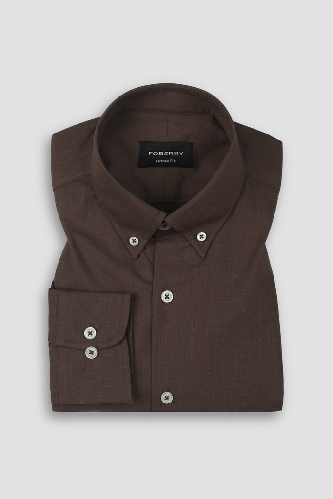 Soft Syrup Brown Irish Linen Shirt
