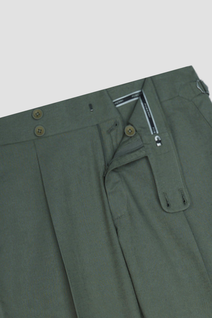 Olive Green Linen Trousers