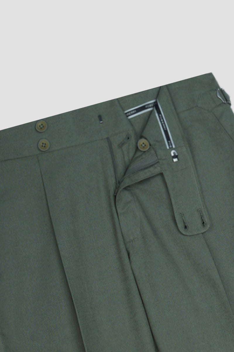 Olive Green Linen Trousers