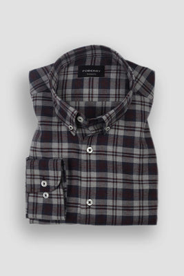 Soft Burnt Burgundy Tartan Winter Flannel Shirt