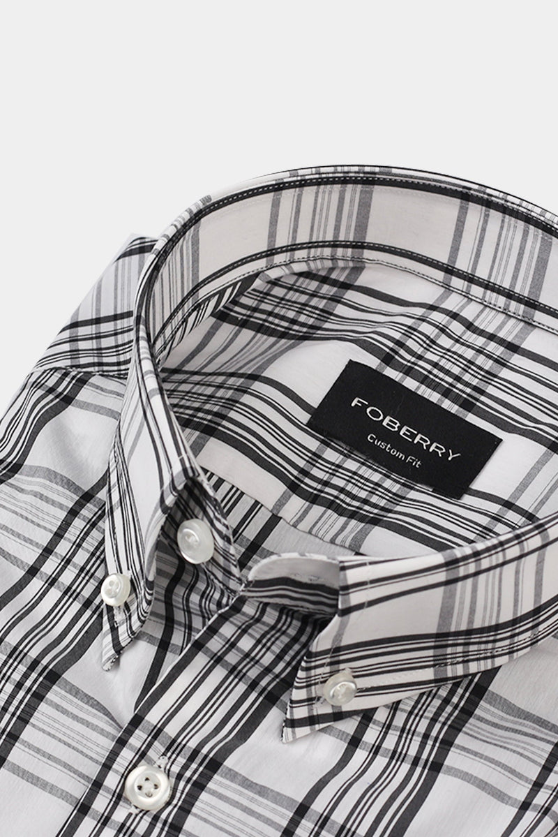 Soft Black & White Tartan Shirt