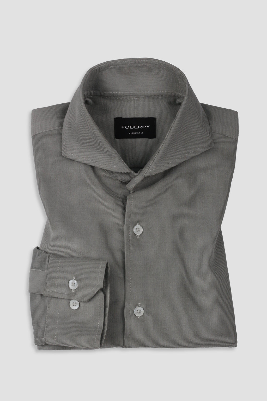 Greenish Grey Corduroy Shirt - Foberry USA