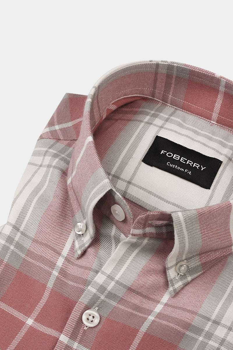 Salman Grey Plaid Winter Flannel Shirt
