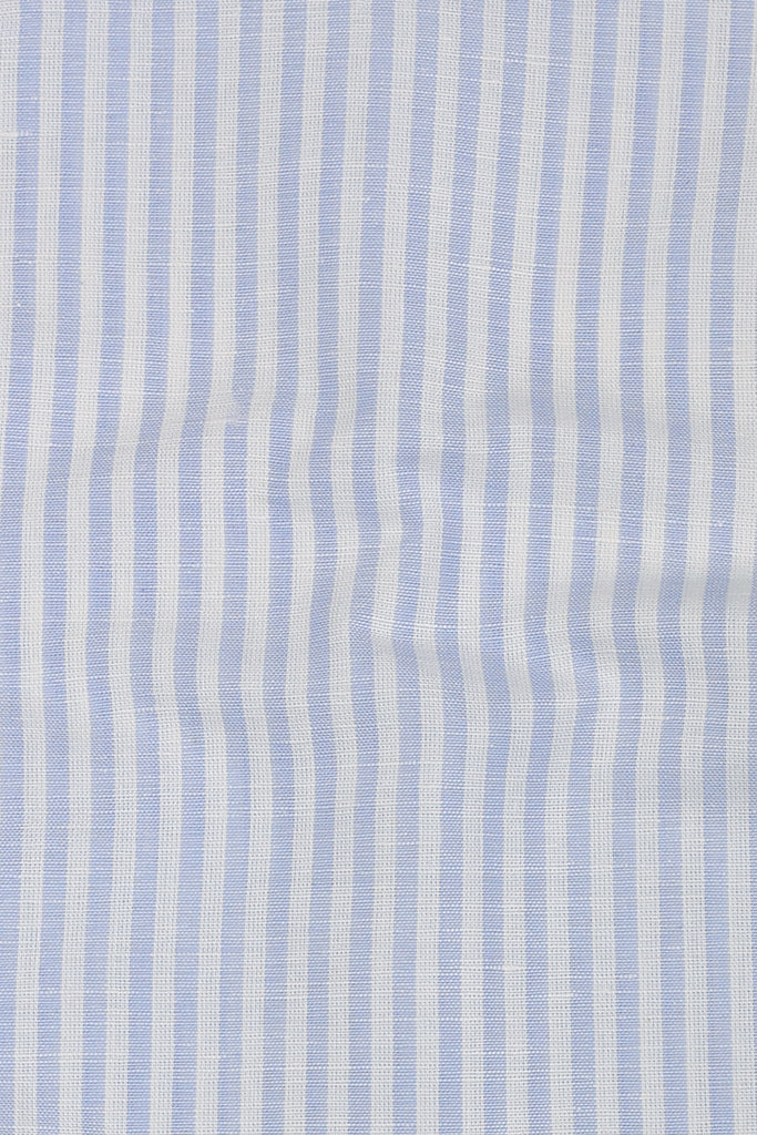 Powder Blue Linen Candy Stripes Shirt