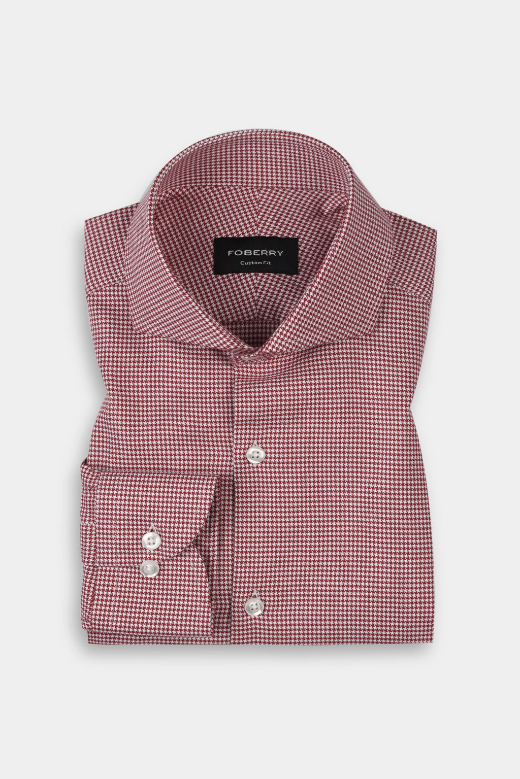 Soft Maroon Houndstooth Shirt