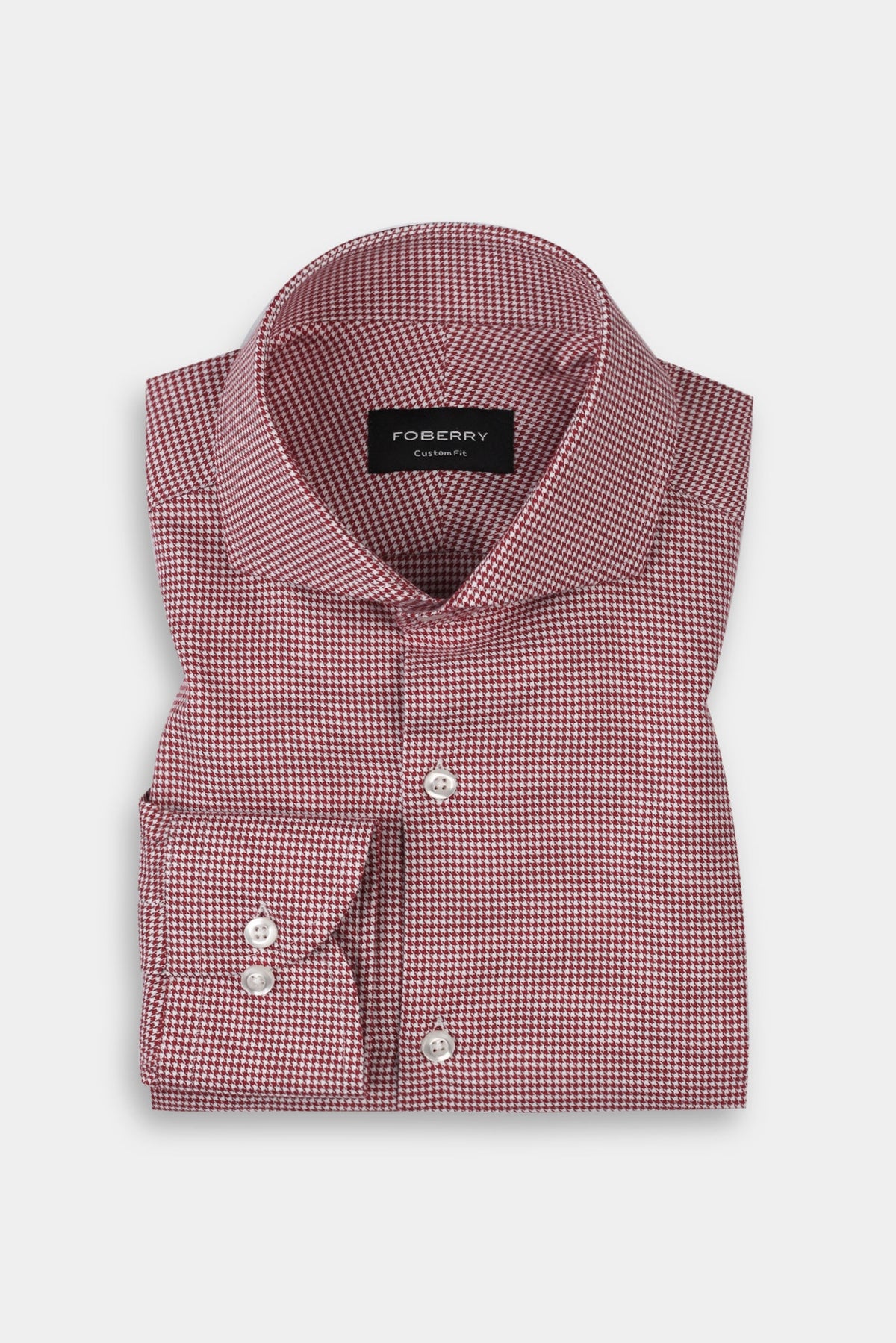 Soft Maroon Houndstooth Shirt