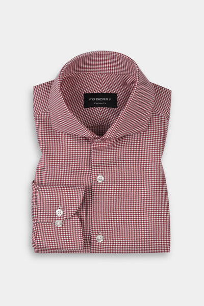 Soft Maroon Houndstooth Shirt