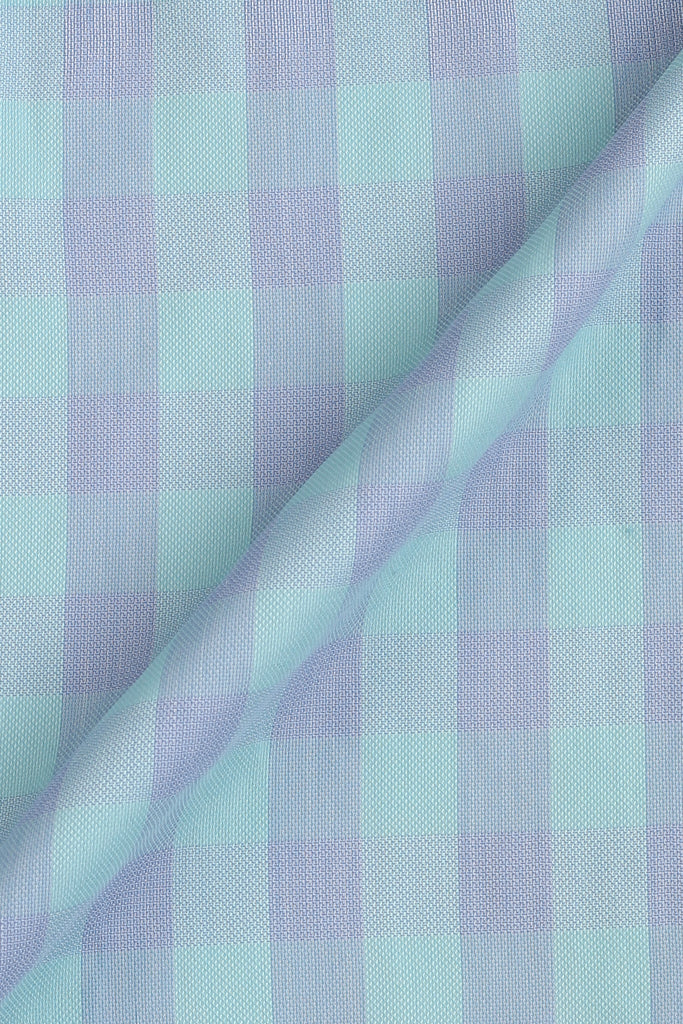 Soft Aqua Blue Multi Grid Shirt