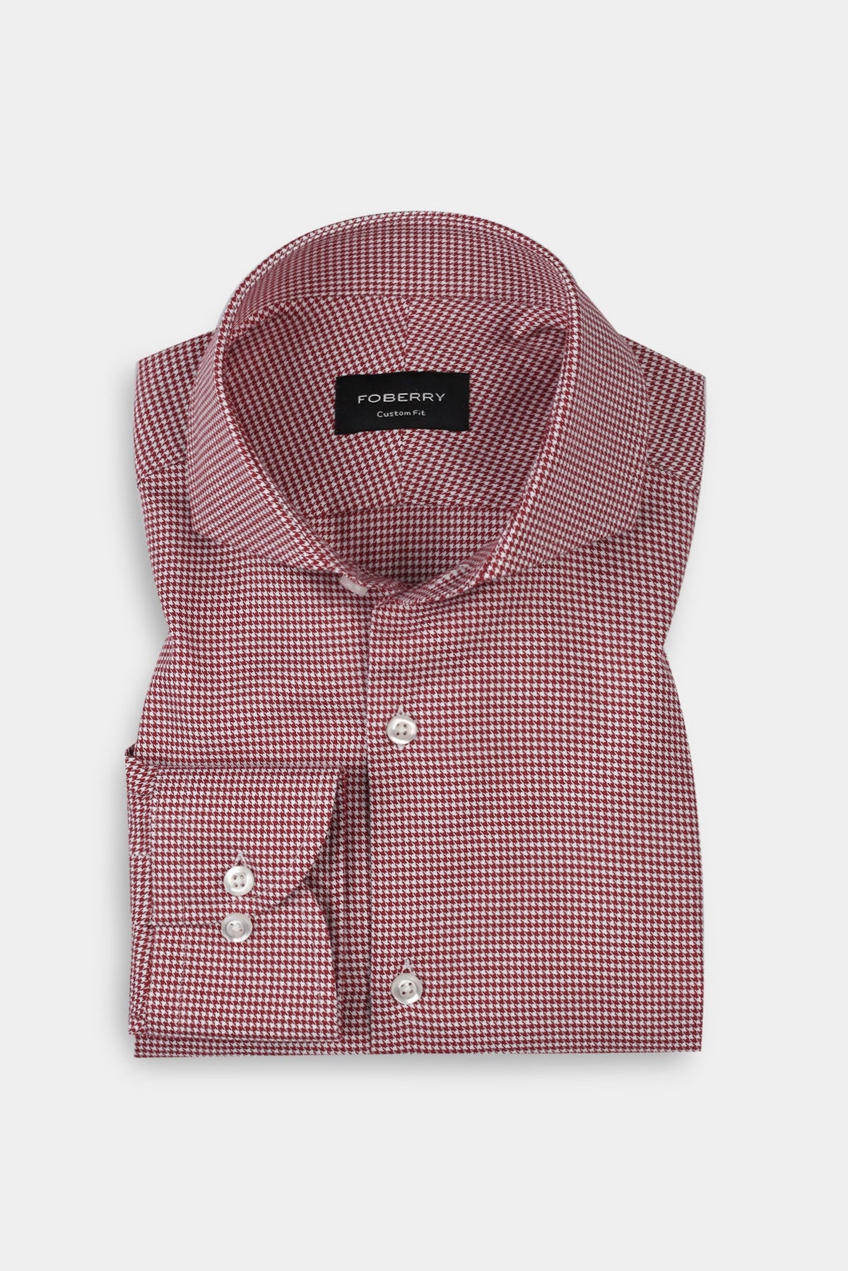 Soft Maroon Houndstooth Shirt