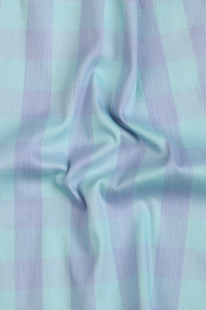 Soft Aqua Blue Multi Grid Shirt