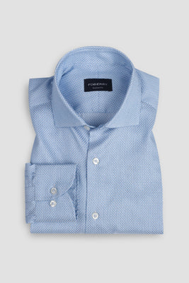 Sky Blue knot Patterned Shirt