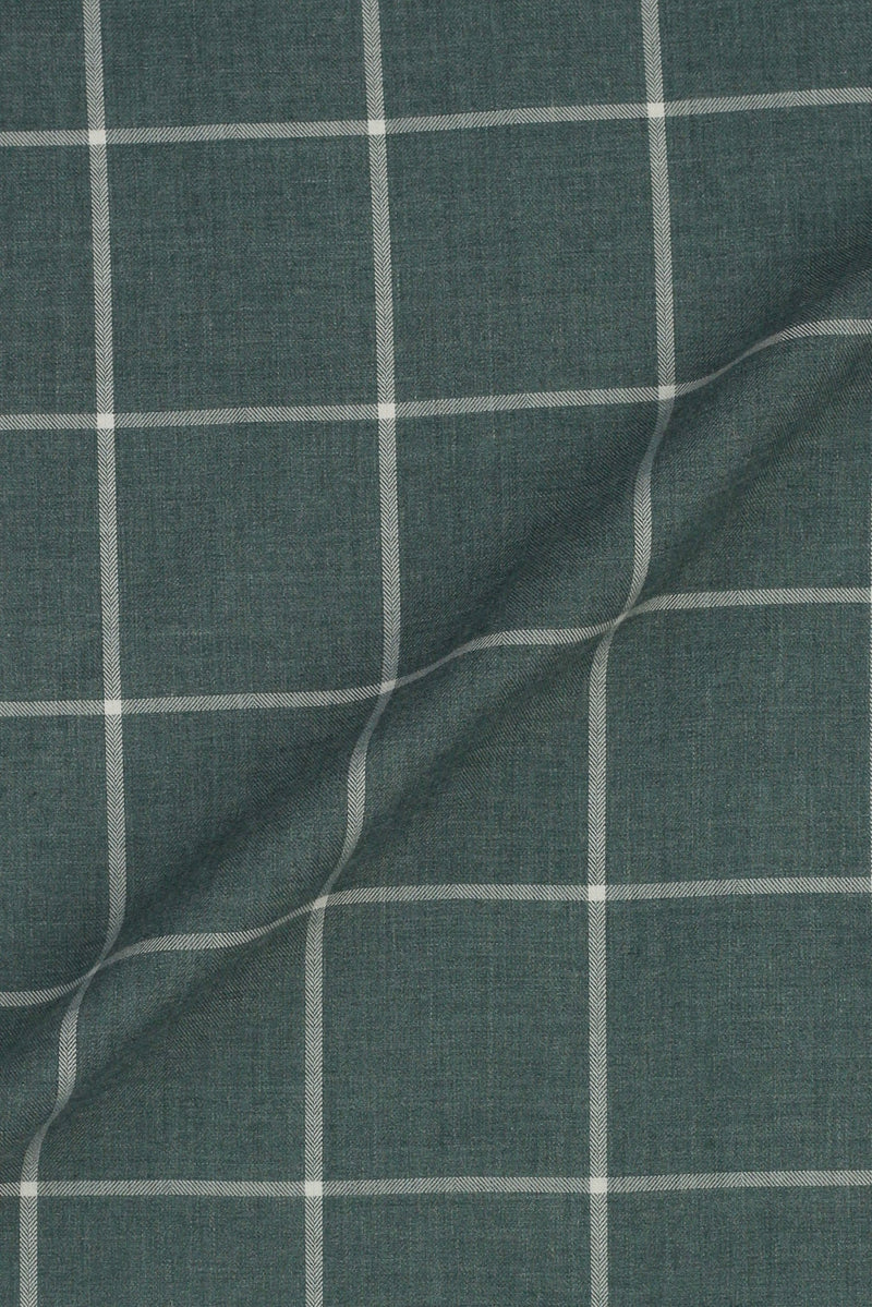 Soft Persian Green Brushed Windowpane Shirt