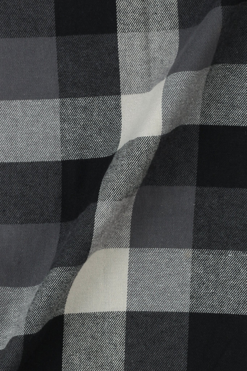 Soft Black & White Windowpane Winter Flannel Shirt